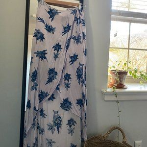 Midi Lavender Floral Skirt
